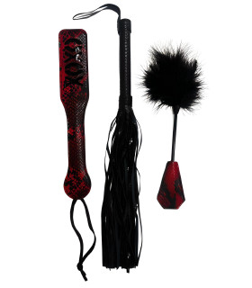 Набор БДСМ ударных девайсов, красно-черные, 3 предмета - No Taboo