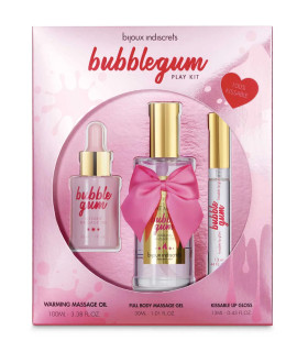 Набор для массажа и орального секса Bubblegum от Bijoux Indiscrets, с ароматом и вкусом жевательной резинки, 3 предмета - No Taboo