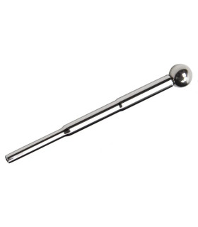 Уретральный катетер рельефный, металлический, серебряный, 13.5 х 0.9 см - No Taboo