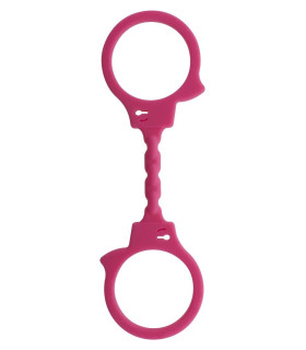 Наручники эластичные ToyJoy, силиконовые, розовые - No Taboo