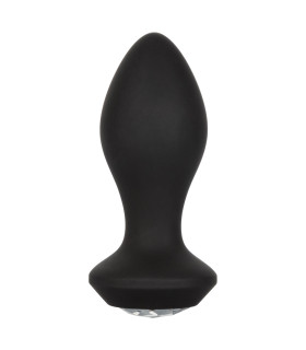 Анальная пробка с вибрацией Power Gem CalExotics, с кристаллом, силиконовая, черная, 10.7 х 3.2 см - No Taboo