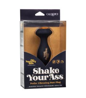 Анальная пробка с вибрацией Naughty Bits CalExotics, с кристаллом, силиконовая, черная, 10.7 х 3.2 см - No Taboo