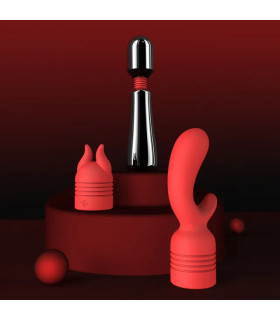 Вибратор-микрофон с двумя насадками и пультом Sevanda, металлический, 15 х 3.5 см - No Taboo