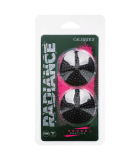 Пэстисы на соски со стразами Radiance CalExotics, самоклеящиеся, черные - No Taboo