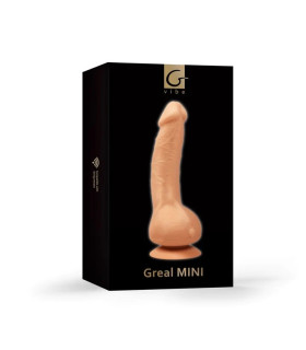Вибратор реалистичный на присоске Greal Mini Gvibe, бежевый, 18 х 3 см - No Taboo
