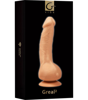 Вибратор реалистичный на присоске Greal 2 Gvibe, бежевый, 22 х 3.7 см - No Taboo