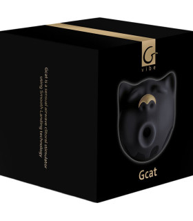 Вакуумный стимулятор клитора в форме кота Gcat Gvibe, силиконовый, черный - No Taboo