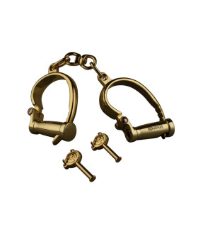 Наручники с короткой цепочкой Sevanda Love-Slave, металлические, золотые - No Taboo