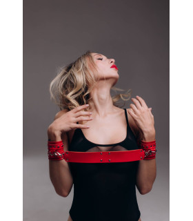 Наручники HC5B Candy Hero, екошкіра, червоні - No Taboo