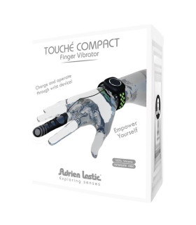 Вибратор на палец с проводным пультом S Touché Adrien Lastic, силиконовый, черный, 7.8 х 1.9 см - No Taboo