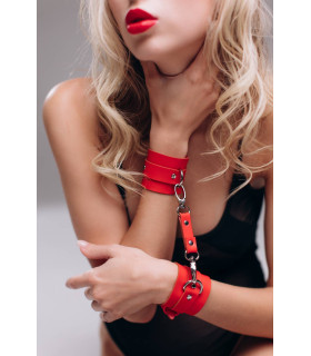 Наручники HC2 Candy Hero, экокожа, красные - No Taboo