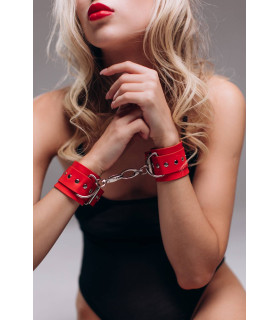 Наручники HC4 Candy Hero, регулируемые, экокожа, красные - No Taboo