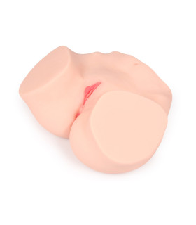 Мастурбатор с вибрацией реалистичный с двумя отверстиями Kokos Hanna Onahole 001, двухслойный, киберкожа - No Taboo