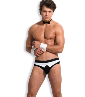 Костюм сексуального дворецкого One Size Sunspice, черно-белый - No Taboo