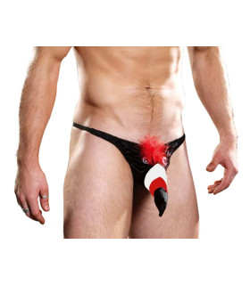 Стринги сексуальные мужские с птицей One Size Sunspice, черные - No Taboo