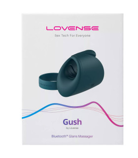 Мастурбатор нереалистичный с приложением Gush Lovense, силиконовый, синий, 9 х 5 см - No Taboo