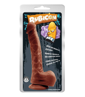 Фаллоимитатор реалистичный Rubicon Chisa, с присоской, коричневый, 25 х 4.5 см - No Taboo