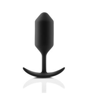 Анальна пробка зі зміщеним центром ваги Snug Plug 3 B-Vibe, силіконова, чорна, 12 х 3.8 см - No Taboo