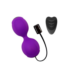 Вагінальні кульки з вібрацією і пультом Adrien Lastic, силіконові, фіолетові, 8.7 х 3.7 см - No Taboo