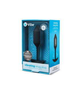Анальная пробка с вибрацией Snug Plug 2 B-Vibe, силиконовая, черная, 13.8 х 3.7 см - No Taboo