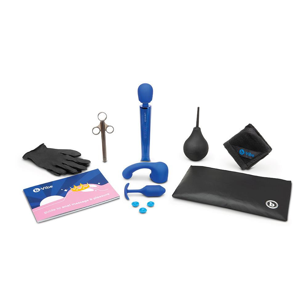 Набір секс-іграшок b-Vibe Anal Massage And Education Set, синій, 9 предметів (215656), zoom
