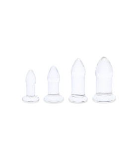 Набор анальных пробок Dilators B-Vibe, стеклянные, прозрачные, 4 шт. - No Taboo
