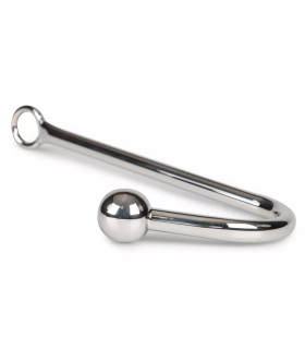 Анальный крюк металлический IDEA SM с шариком, серебристый, 24 х 5 см - No Taboo
