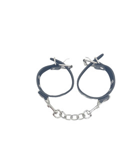 Наручники с заклепками, искусственная кожа, черные - No Taboo