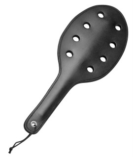 Падл з отворами Strict Leather, шкіряний, чорний - No Taboo