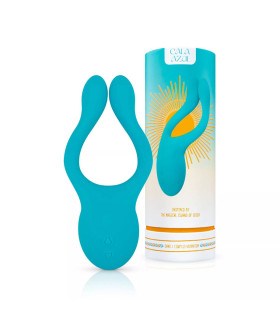 Вібратор для пар Dani Cala Azul, силіконовий, блакитний, 15.3 х 7 см - No Taboo