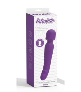 Вибратор-микрофон двухсторонний с подогревом Pleasure Spreader Chisa, силиконовый, фиолетовый, 22 х 4.2 см - No Taboo