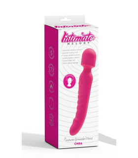 Вибратор-микрофон двухсторонний с подогревом Pleasure Spreader Chisa, силиконовый, розовый, 22 х 4.2 см - No Taboo