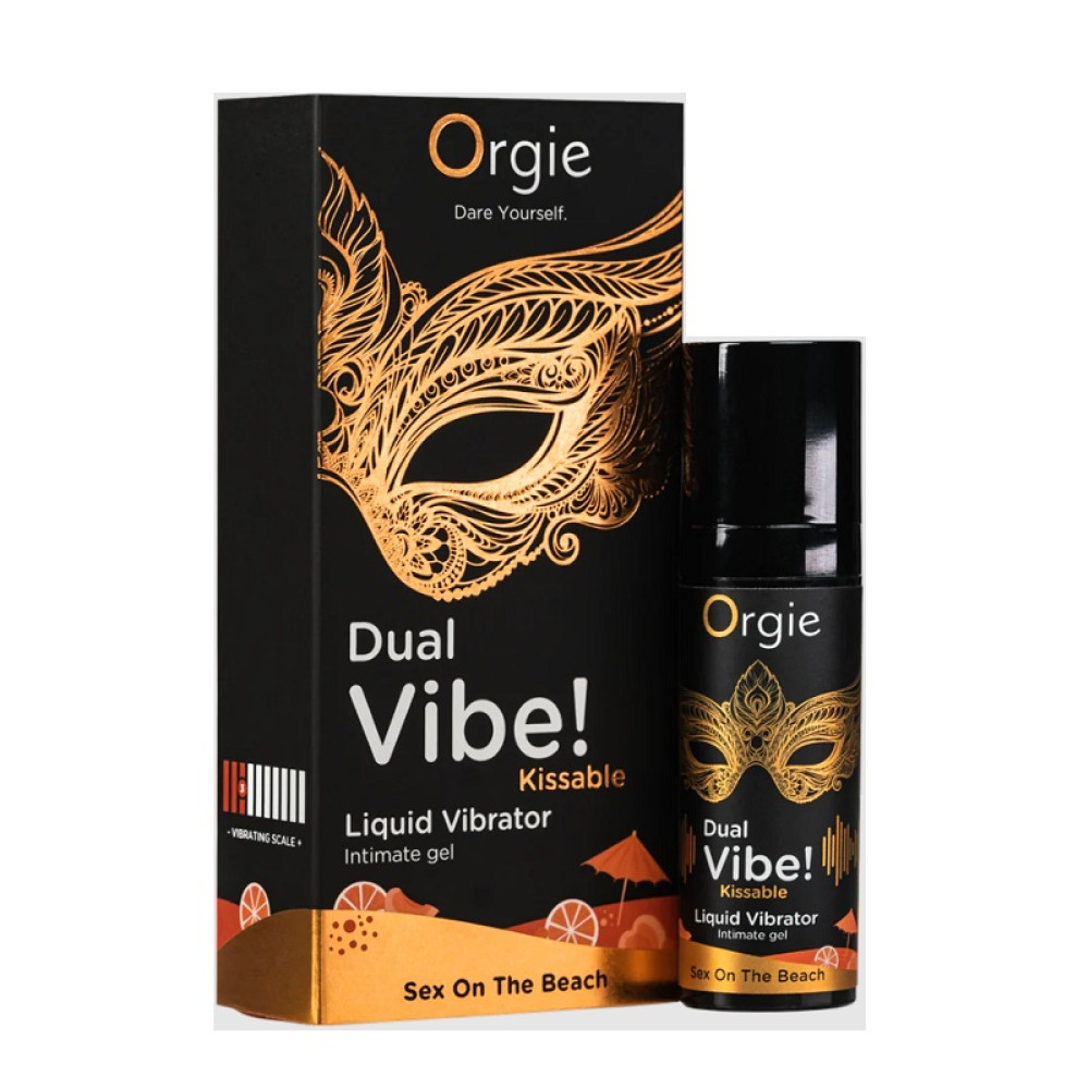 Жидкий вибратор Orgie Dual Vibe!, со вкусом коктейля Секс на пляже, 15 мл (215242), zoom