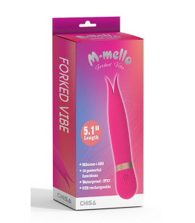 Вибратор для клитора Forked Vibe Chisa, силиконовый, розовый, 13 х 2.6 см - No Taboo