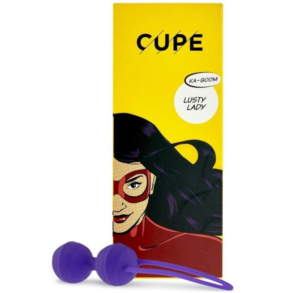 Вагинальные шарики Lusty Lady Cupe, силиконовые, фиолетовые, 2 х 40 г (214476), zoom