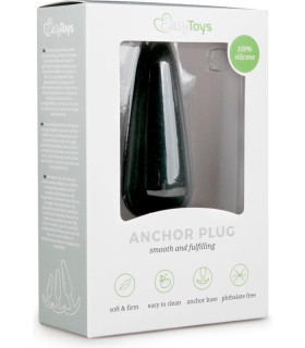 Анальная пробка L Easytoys, силиконовая, черная, 12.5 х 3.2 см - No Taboo