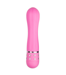 Мини-вибратор со стразами Easytoys, розовый, 11.4 х 2.4 см - No Taboo