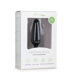 Анальная пробка M Easytoys, силиконовая, черная, 9 х 2.6 см - No Taboo