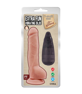 Вибратор реалистичный с пультом Extra Fun Chisa, бежевый, 23.5 х 4.2 см - No Taboo