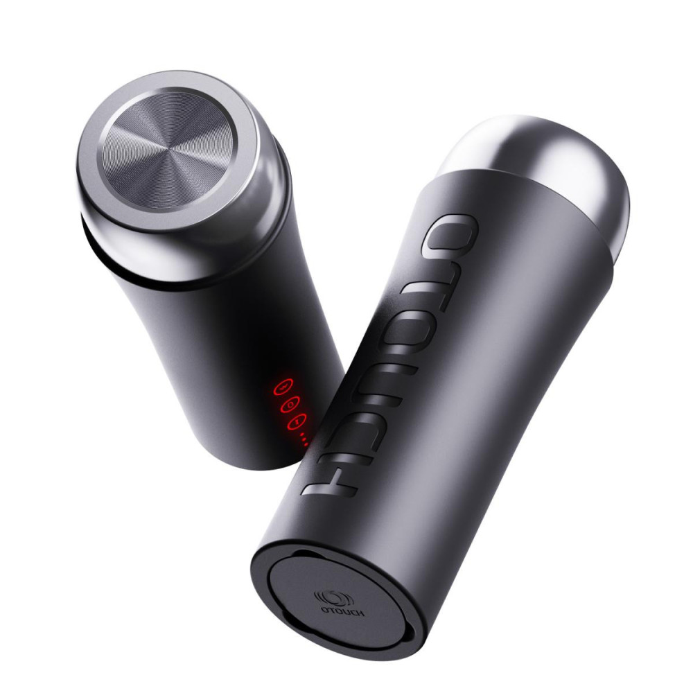 Мастурбатор у колбі з вібрацією і підігрівом Inscup 2 OTOUCH, чорний, 26 х 5 см (214467), zoom