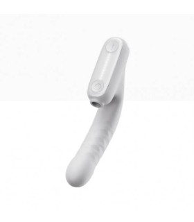Бесконтактный вибратор-стимулятор c фрикциями Qingnan No.7, силиконовый, белый, 7 х 3.3 см - No Taboo