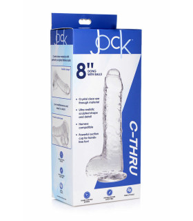 Фалоімітатор реалістичний Jock Curve Toys, з присоскою, прозорий, 21.3 х 4.3 см - No Taboo