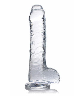 Фалоімітатор реалістичний Jock Curve Toys, з присоскою, прозорий, 21.3 х 4.3 см - No Taboo