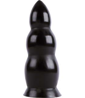 Анальна пробка гігантська All Black, рельєфна, чорна, 23 х 8 см - No Taboo