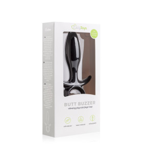 Анальна пробка з вібрацією Butt Buzzer Easytoys, силіконова, чорна, 14.5 х 2.6 см - No Taboo
