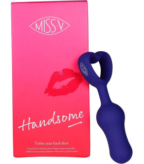 Анальная пробка с сердечком-стоппером Handsome Miss V, силиконовая, синяя, 11.5 х 2.9 см - No Taboo