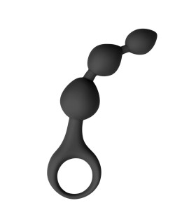 Анальні кульки Easytoys, силіконові, чорні, 15.5 х 3.3 см - No Taboo