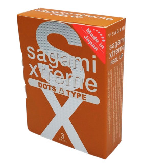 Презервативы латексные с рельефом Sagami Xtreme Feel UP, 3 шт - No Taboo