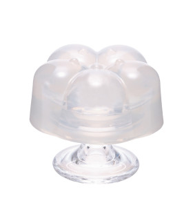 Массажер для клитора рельефный Iroha Petit Plum, желейный, белый, 5.3 х 3.5 см - No Taboo