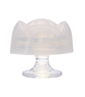 Массажер для клитора рельефный Iroha Petit Lily, желейный, белый, 5.3 х 3.5 см - No Taboo